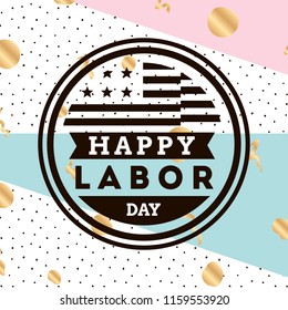 Happy labor day. Vector logo. Typography for greeting cards, posters, banners.
