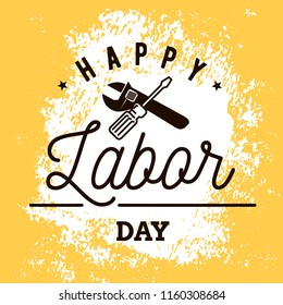 Happy labor day. Vector logo. Typography for greeting cards, posters, banners.