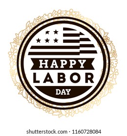 Happy labor day. Vector logo. Typography for greeting cards, posters, banners.
