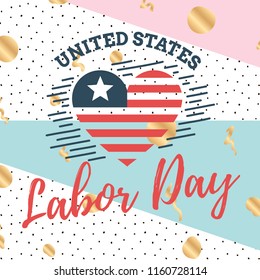 Happy labor day. Vector logo. Typography for greeting cards, posters, banners.