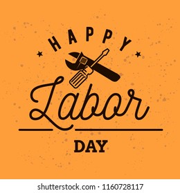 Happy labor day. Vector logo. Typography for greeting cards, posters, banners.