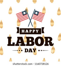 Happy labor day. Vector logo. Typography for greeting cards, posters, banners.