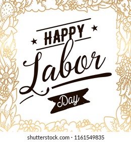 Happy labor day. Vector logo. Typography for greeting cards, posters, banners.