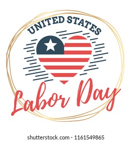 Happy labor day. Vector logo. Typography for greeting cards, posters, banners.