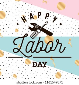 Happy labor day. Vector logo. Typography for greeting cards, posters, banners.