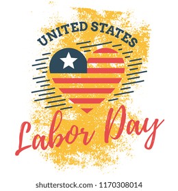 Happy labor day. Vector logo. Typography for greeting cards, posters, banners.