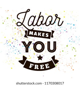 Happy labor day. Vector logo. Typography for greeting cards, posters, banners.