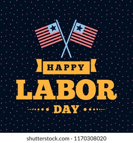 Happy labor day. Vector logo. Typography for greeting cards, posters, banners.