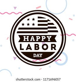 Happy labor day. Vector logo. Typography for greeting cards, posters, banners.