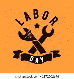 Happy labor day. Vector logo. Typography for greeting cards, posters, banners.