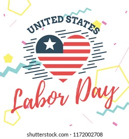 Happy labor day. Vector logo. Typography for greeting cards, posters, banners.