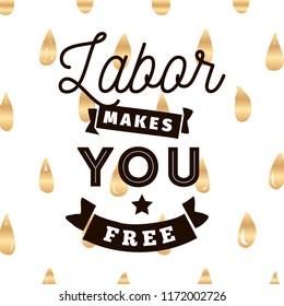 Happy labor day. Vector logo. Typography for greeting cards, posters, banners.