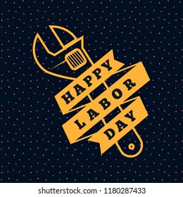 Happy labor day. Vector logo. Typography for greeting cards, posters, banners.