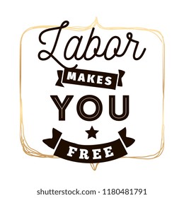 Happy labor day. Vector logo. Typography for greeting cards, posters, banners.