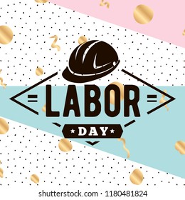 Happy labor day. Vector logo. Typography for greeting cards, posters, banners.