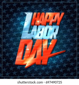 Happy labor day vector postcard design
