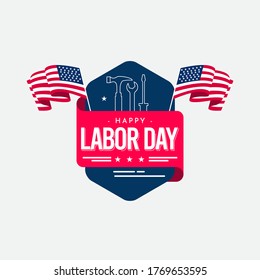 Happy labor day vector template.