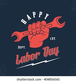 Happy Labor Day Vintage Vector Poster Stock Vector (Royalty Free ...