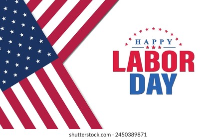 Happy Labor day with we will be closed text background illustration