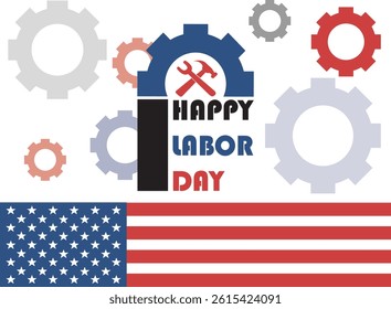 Happy Labor day with we will be closed text background vector illustration