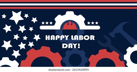 Happy Labor day with we will be closed text background vector illustration