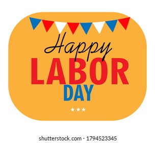 happy labor day web icon, banner or card  