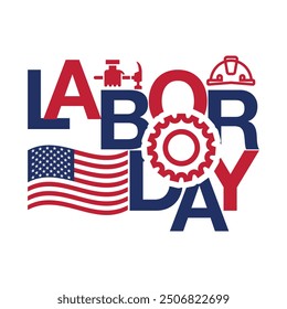 Happy Labor Day, wishes card or poster design for labor day celebration