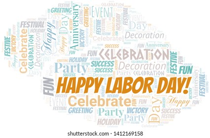 Happy Labor Day! Word Cloud. Wordcloud Made With Text.