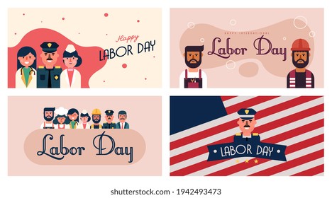 Vector de ilustración de fondo del trabajador del día laboral feliz. 1 de mayo vector de fondo del día laboral.