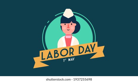 Vector de colección de insignias del trabajador del día laboral feliz. 1 de mayo vector de fondo del día laboral.