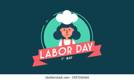 Happy labor day worker badge collection vector. 1st of may labour day background vector.