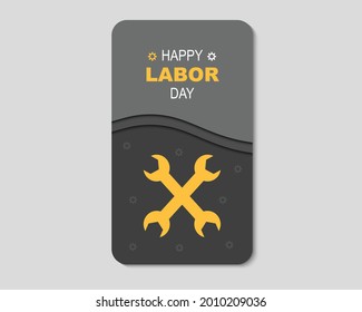 Happy Labor Day Wrench Gear Phone Paper