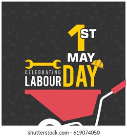 Happy Labor Day with Wrench Symbol