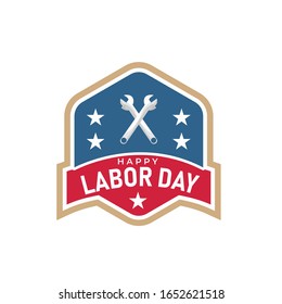 Happy Labor Day.America labor day for Greeting Card.Typography Labor Day Labels or Badges Design.Labor Day Labels or Badges Template.Vector illustration