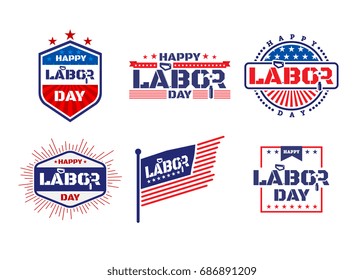 Happy Labor Day.American Labor Day Labels or Badges Template.Vector illustration