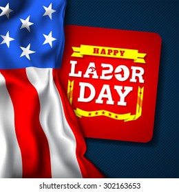 Happy Labor Day.American flag background.Vector illustration