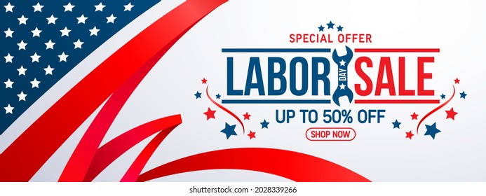 Happy Labor Day.Sale promotion Poster or Banner for American Labor Day.Vector illustration EPS10