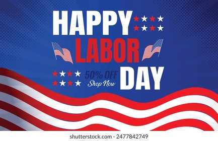 Happy Labor Day.Sale promotion Poster or Banner for American Labor Day and art template design, brochure style, 
banner, flyer, book, blank, card, poster design.