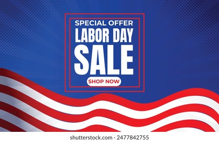 Happy Labor Day.Sale Promotion Poster oder Banner für American Labor Day und Art Vorlage Design, Broschürenstil, 
Banner, Flyer, Buch, Rohling, Karte, Plakatdesign.