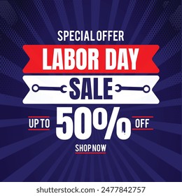 Happy Labor Day.Sale Promotion Poster oder Banner für American Labor Day und Art Vorlage Design, Broschürenstil, 
Banner, Flyer, Buch, Rohling, Karte, Plakatdesign.