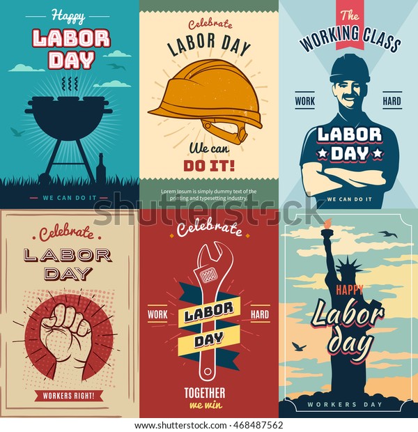 Happy Labor Usa Day Creative Vintage Stock Vector Royalty Free