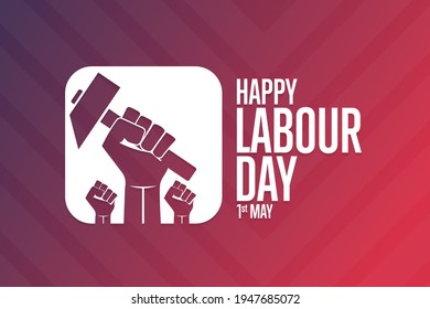 Happy Labour Day. 1 May. Holiday concept. Template for background, banner, card, poster with text inscription. Vector EPS10 illustration