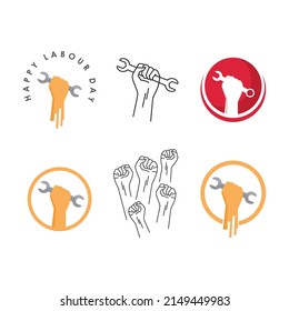 Happy labour day 1 may symbol and logo design
