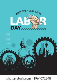 Happy Labour Day 1st May. Thank you for your Hard Work. International Labour Day Vector Art 