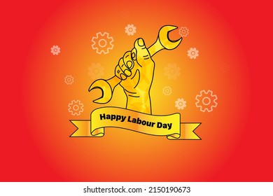 Happy Labour Day, 1st May, Happy international labor day, template design, social medial isolation template, Vector