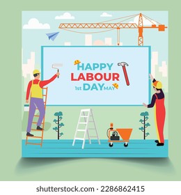 Happy Labour Day 1st May. Thank you for your all-Hard Work. International Labour Day Vector Art. International Workers Day Vector Art. International May Day Vector Art. Illustration.