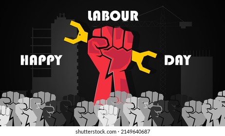 Happy Labour Day 2022. 1st May Workers Day. May 1st Labour Day International Labour Day  Poster,  web banner and template design Vector.