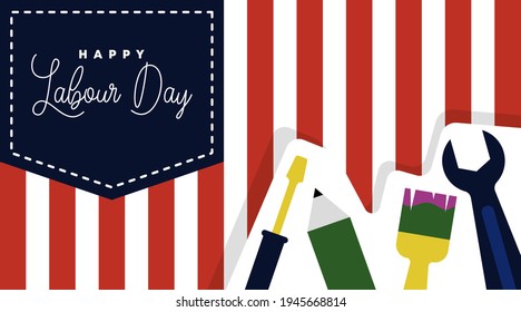 Happy labour day background illustration vector. 1st of may labour day background vector.