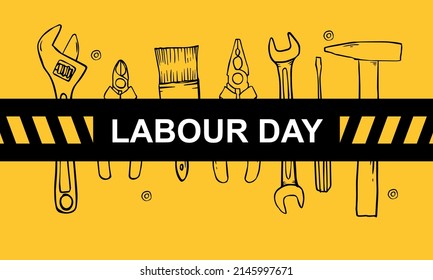 Happy Labour Day banner. 1st May. Design template. Vector illustration