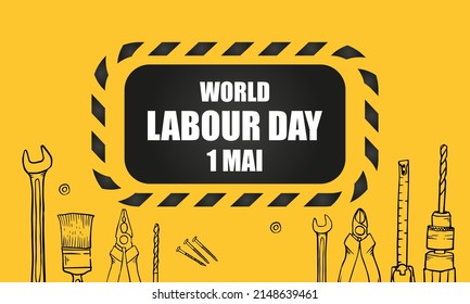 Happy Labour Day banner. 1st May. Design template. Vector illustration